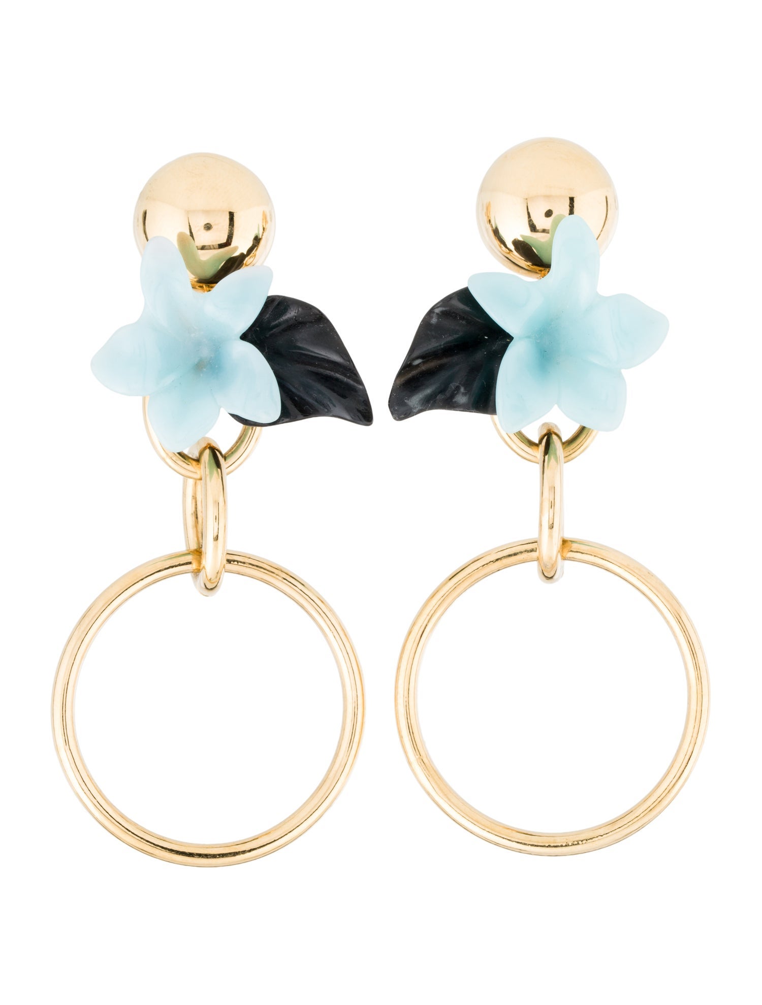 Lele Sadoughi Acrylic Hibiscus Hoop Drop Earrings