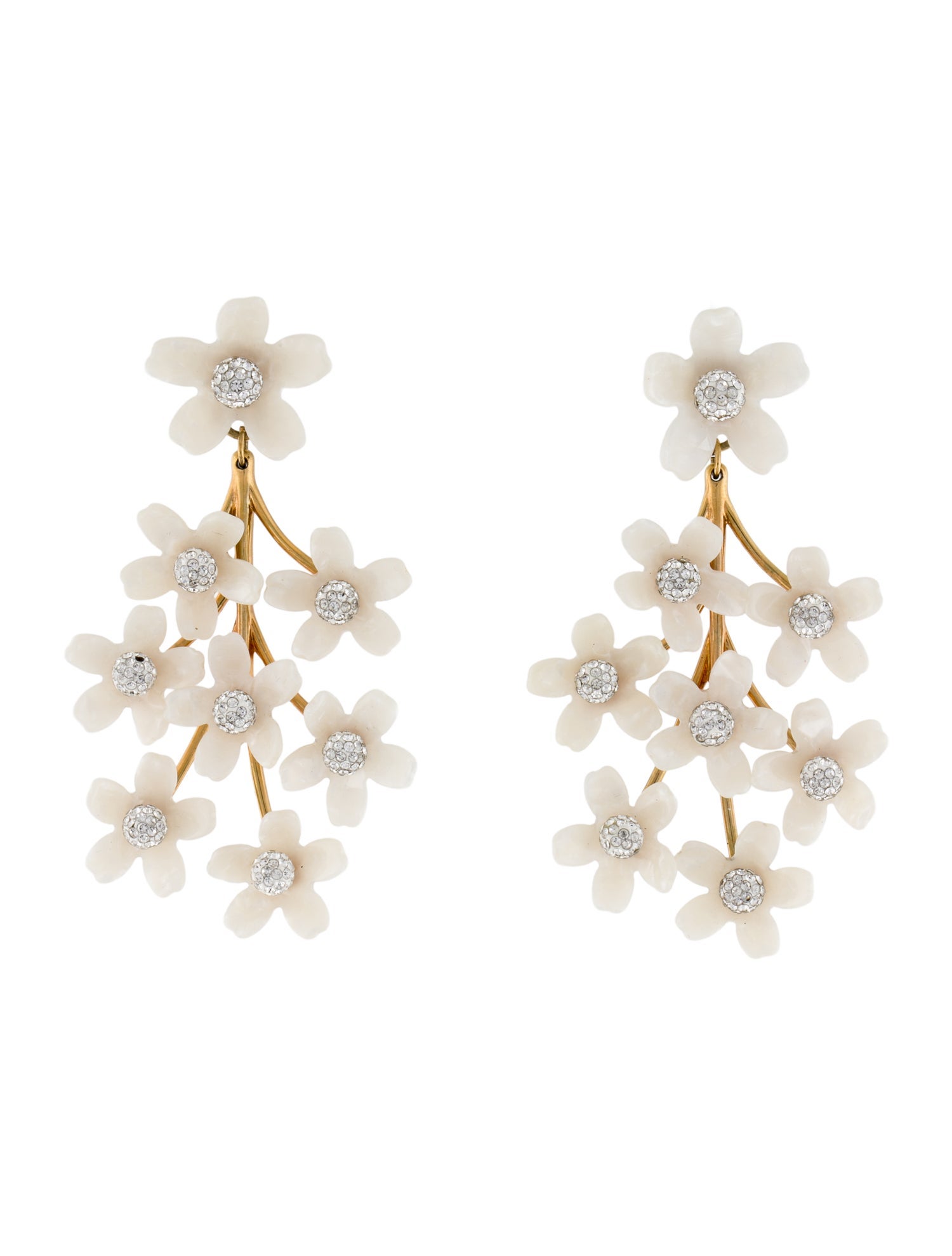 Lele Sadoughi Crystal & Resin Garden Bouquet Chandelier Earrings