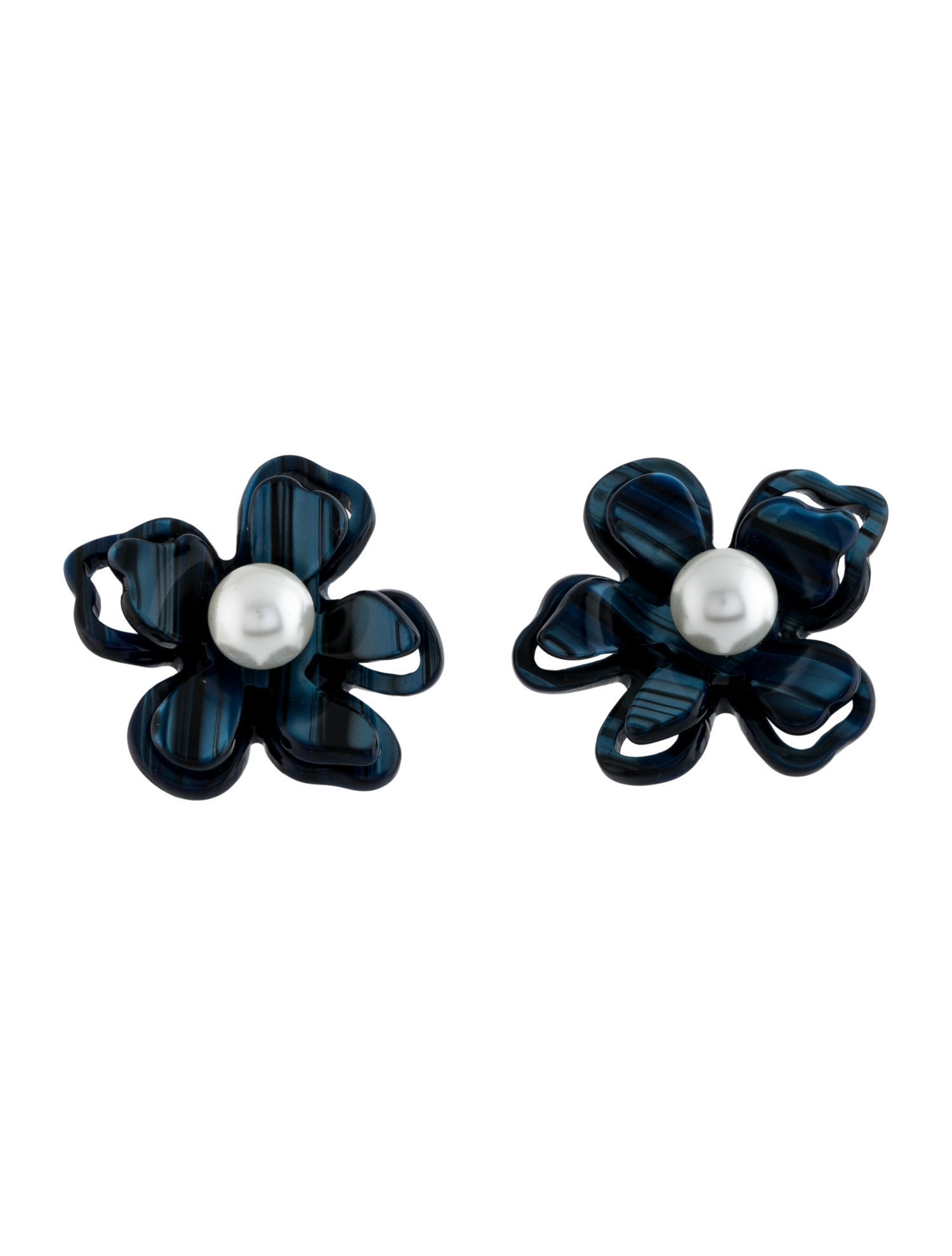 Lele Sadoughi Faux Pearl Azalea Button Stud Earrings