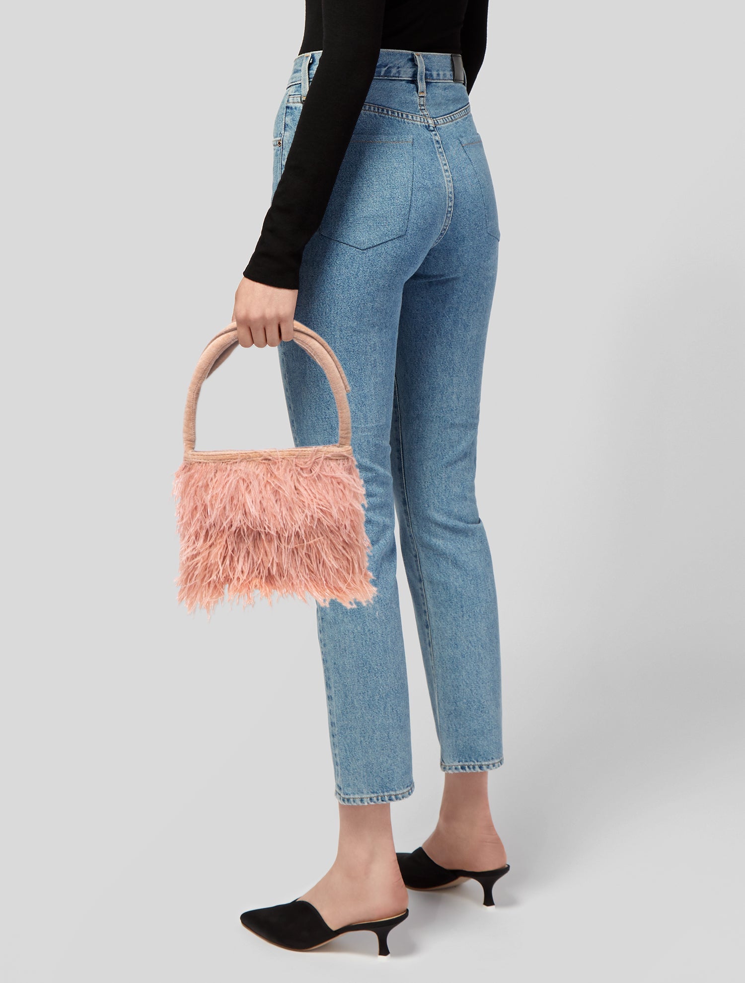 Lele Sadoughi Velvet Top Handle Bag