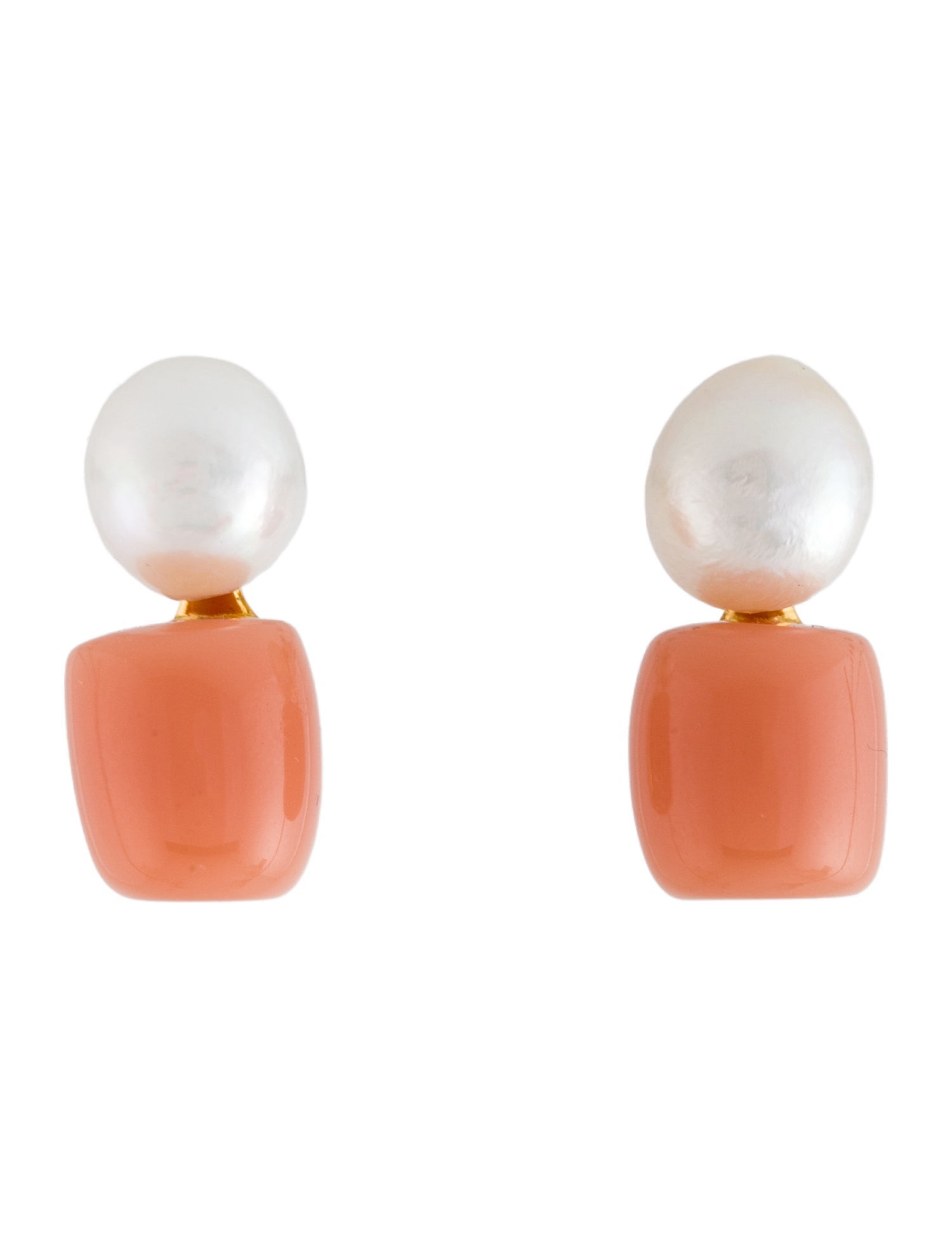 Lele Sadoughi Pearl & Resin Pebble Stud Earrings