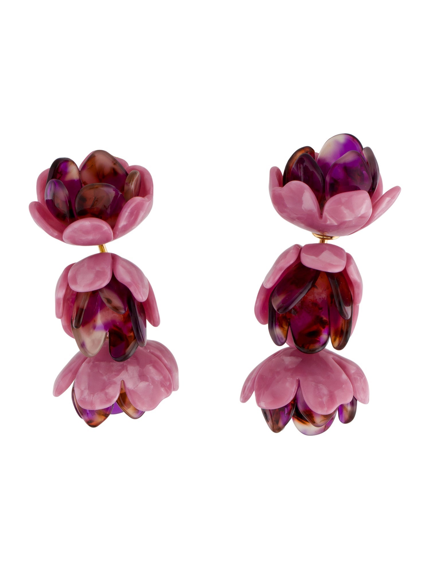Lele Sadoughi Acetate Rose Petal Clip-On Earrings