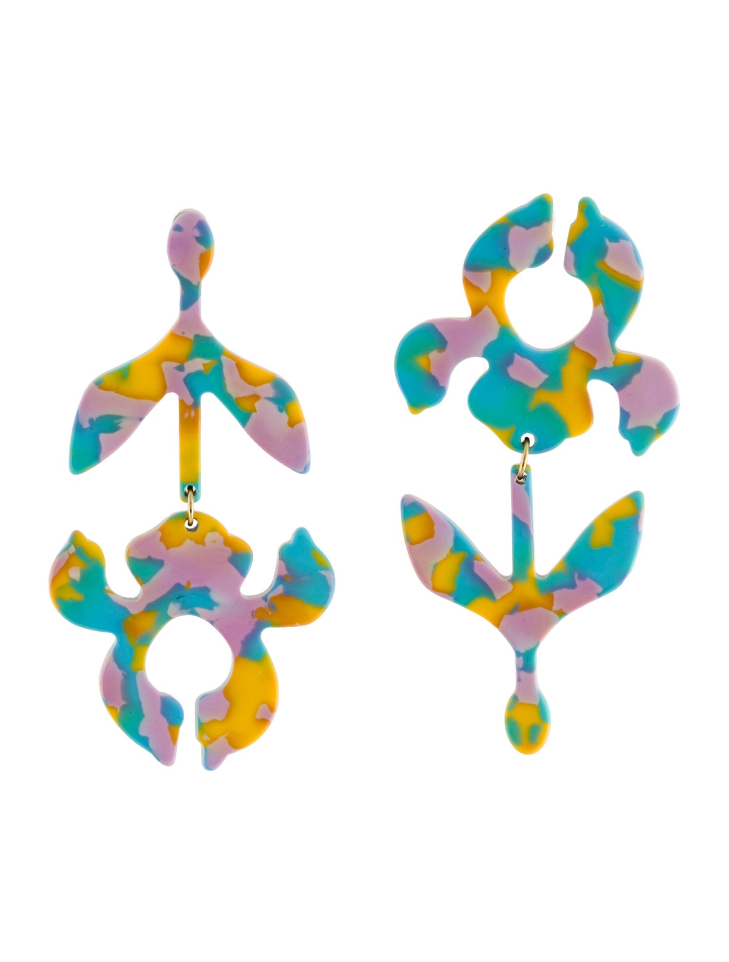 Lele Sadoughi Resin Iris Stem Shadow Drop Earrings