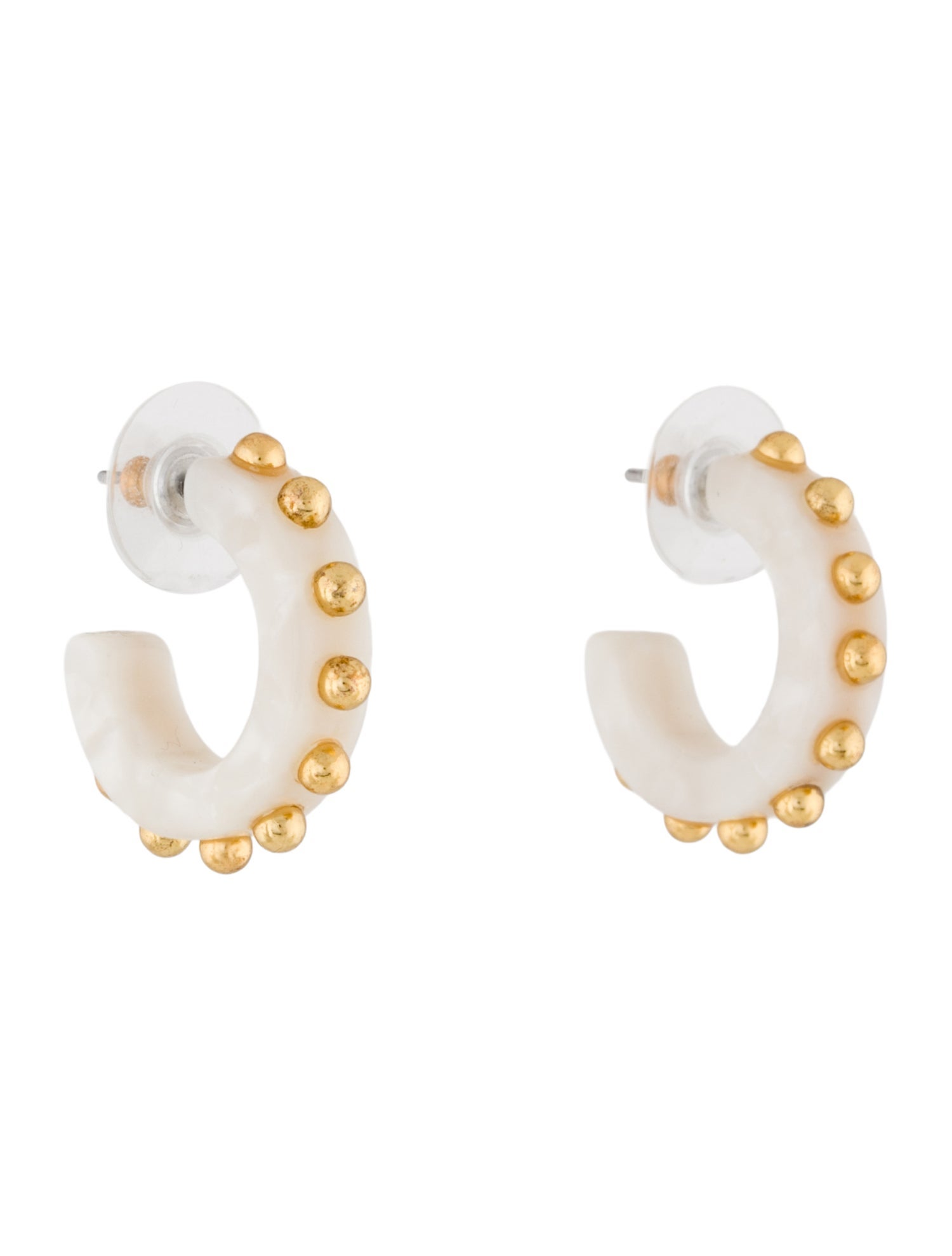 Lele Sadoughi Swirled Acetate Stud Hoop Earrings