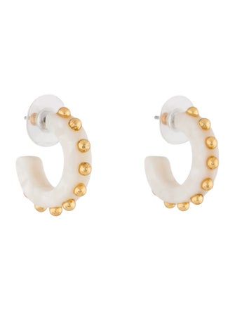 Lele Sadoughi Swirled Acetate Stud Hoop Earrings