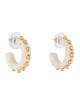 Lele Sadoughi Swirled Acetate Stud Hoop Earrings