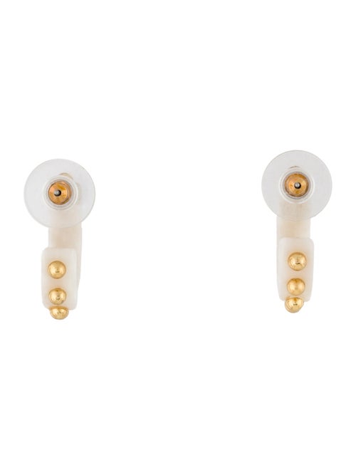 Lele Sadoughi Swirled Acetate Stud Hoop Earrings