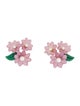 Lele Sadoughi Faux Pearl & Acrylic Petunia Bouquet Clip-ON Earrings