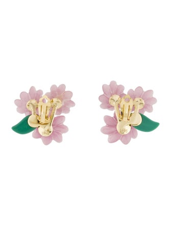 Lele Sadoughi Faux Pearl & Acrylic Petunia Bouquet Clip-ON Earrings