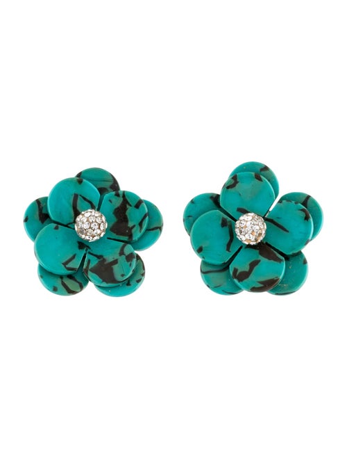 Lele Sadoughi Resin & Crystal Flower Stud Earrings
