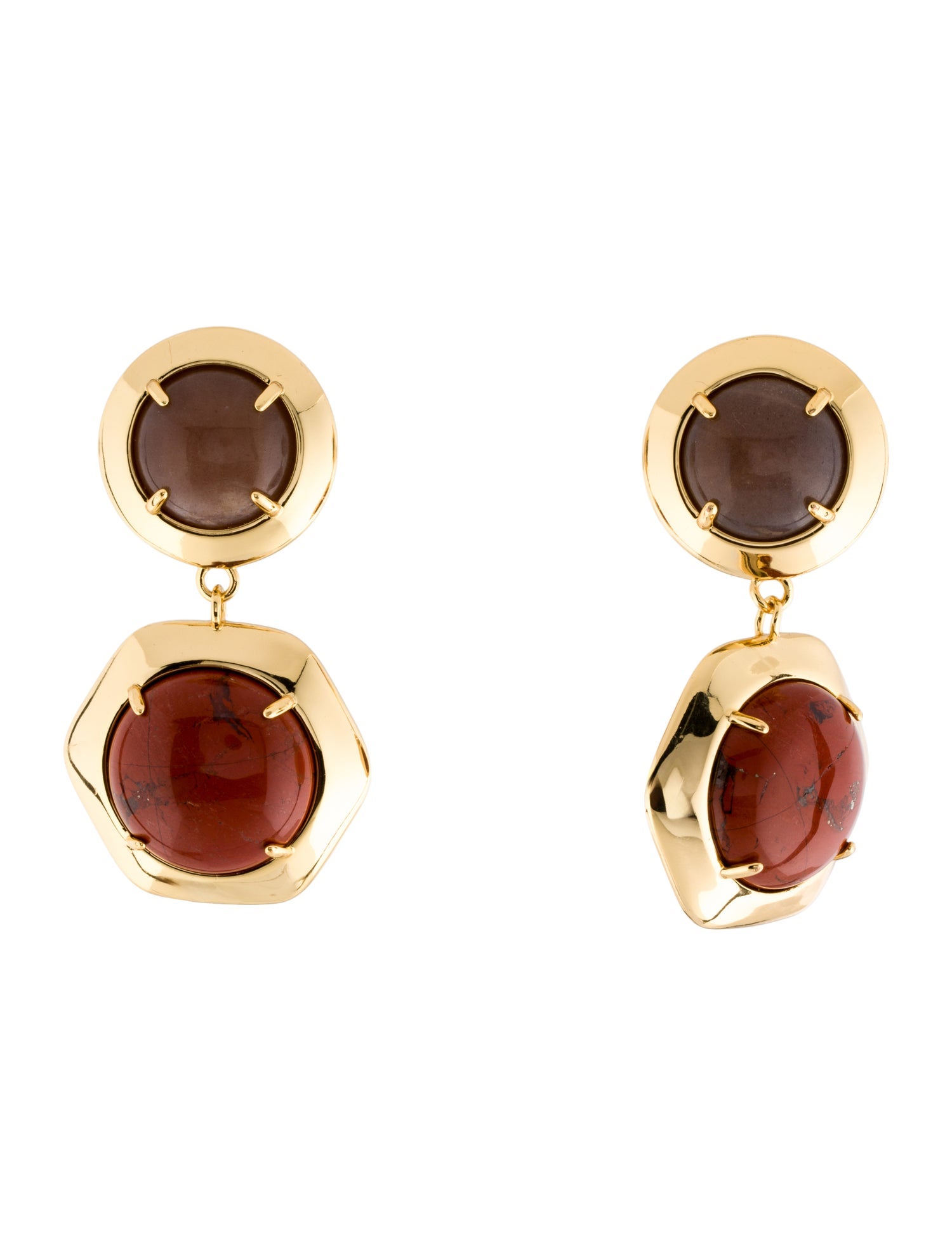 Lele Sadoughi Geo Bezel Drop Clip-On Earrings