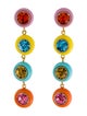 Lele Sadoughi Crystal Taffy Rainbow Gumball Linear Drop Earrings