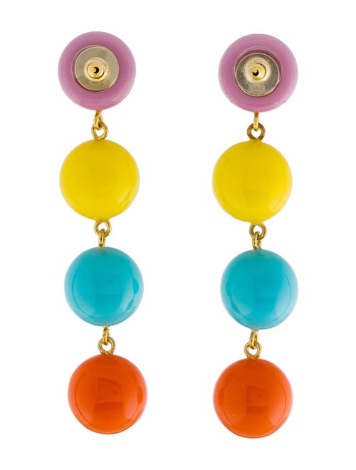 Lele Sadoughi Crystal Taffy Rainbow Gumball Linear Drop Earrings