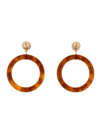 Lele Sadoughi Resin Marquis Front-Facing Hoop Earrings