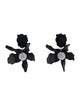 Lele Sadoughi Jet Acetate & Crystal Lily Drop Clip-On Earrings