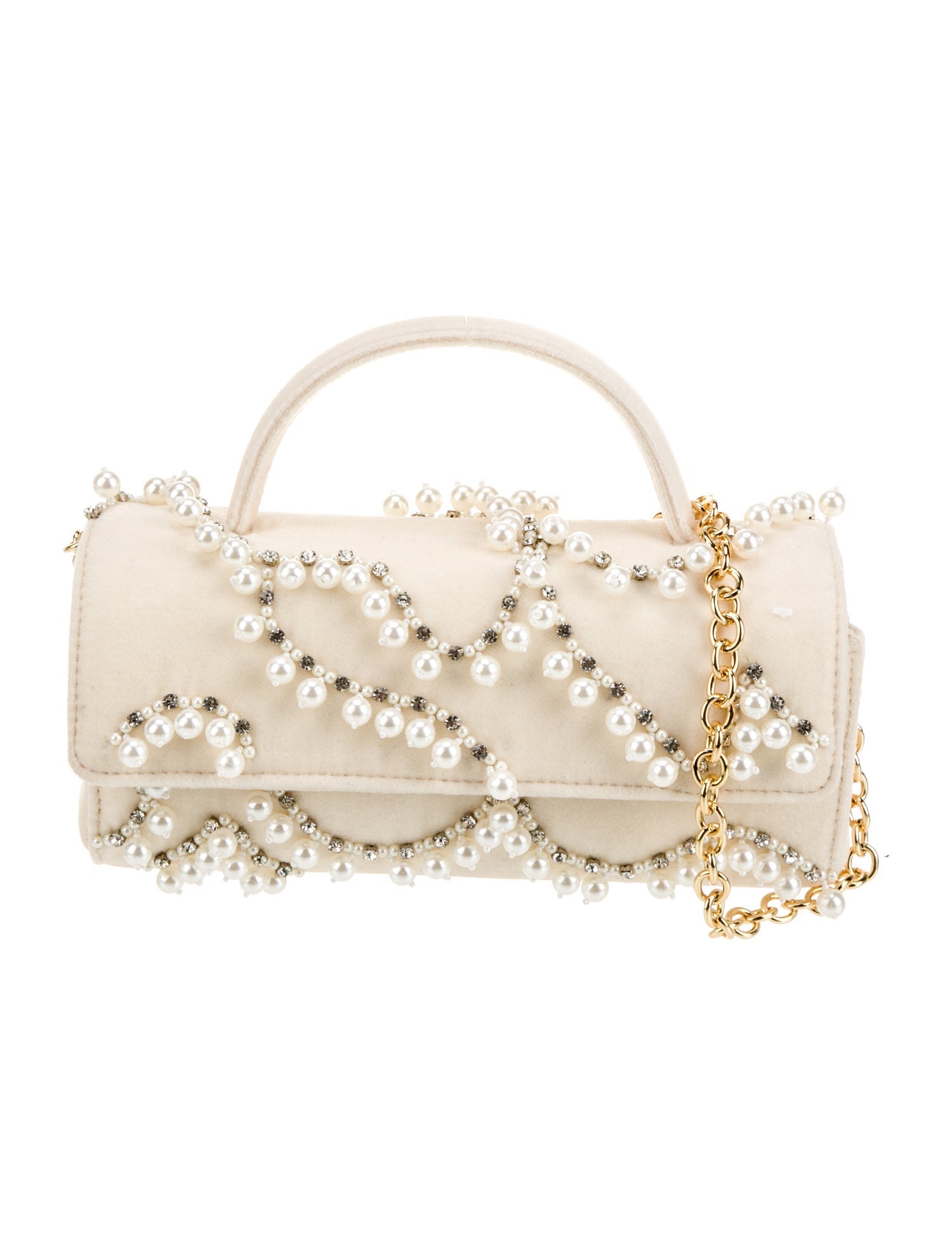 Lele Sadoughi Velvet Top Handle Bag