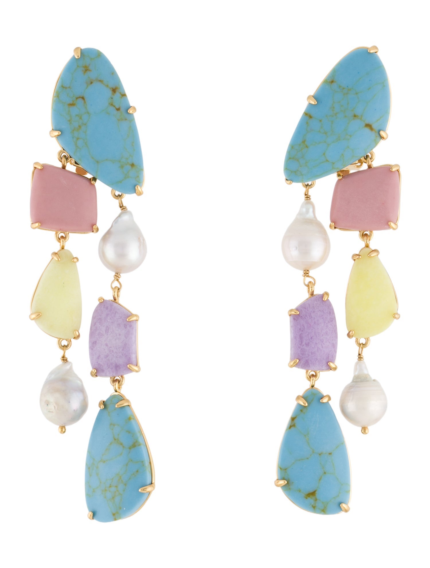 Lele Sadoughi Resin & Pearl Clip-On Drop Earrings