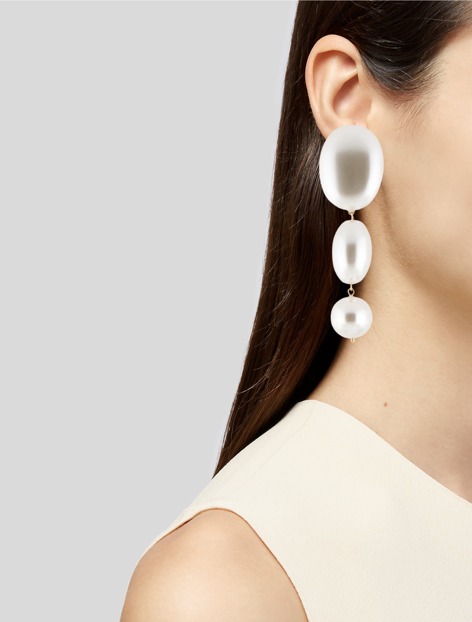 Lele Sadoughi Faux Pearl Linear Bubble Drop Earrings