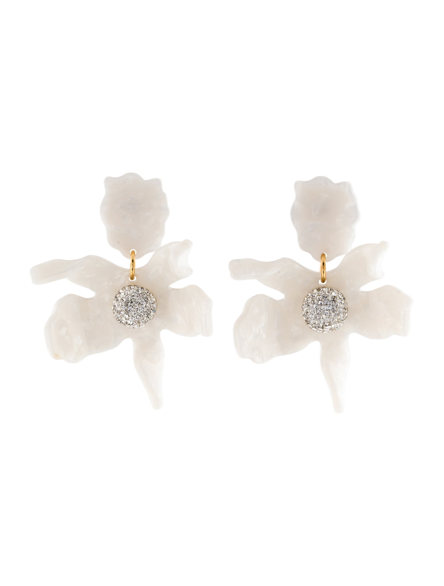 Lele Sadoughi Acetate And Crystal Lily Drop Earrings