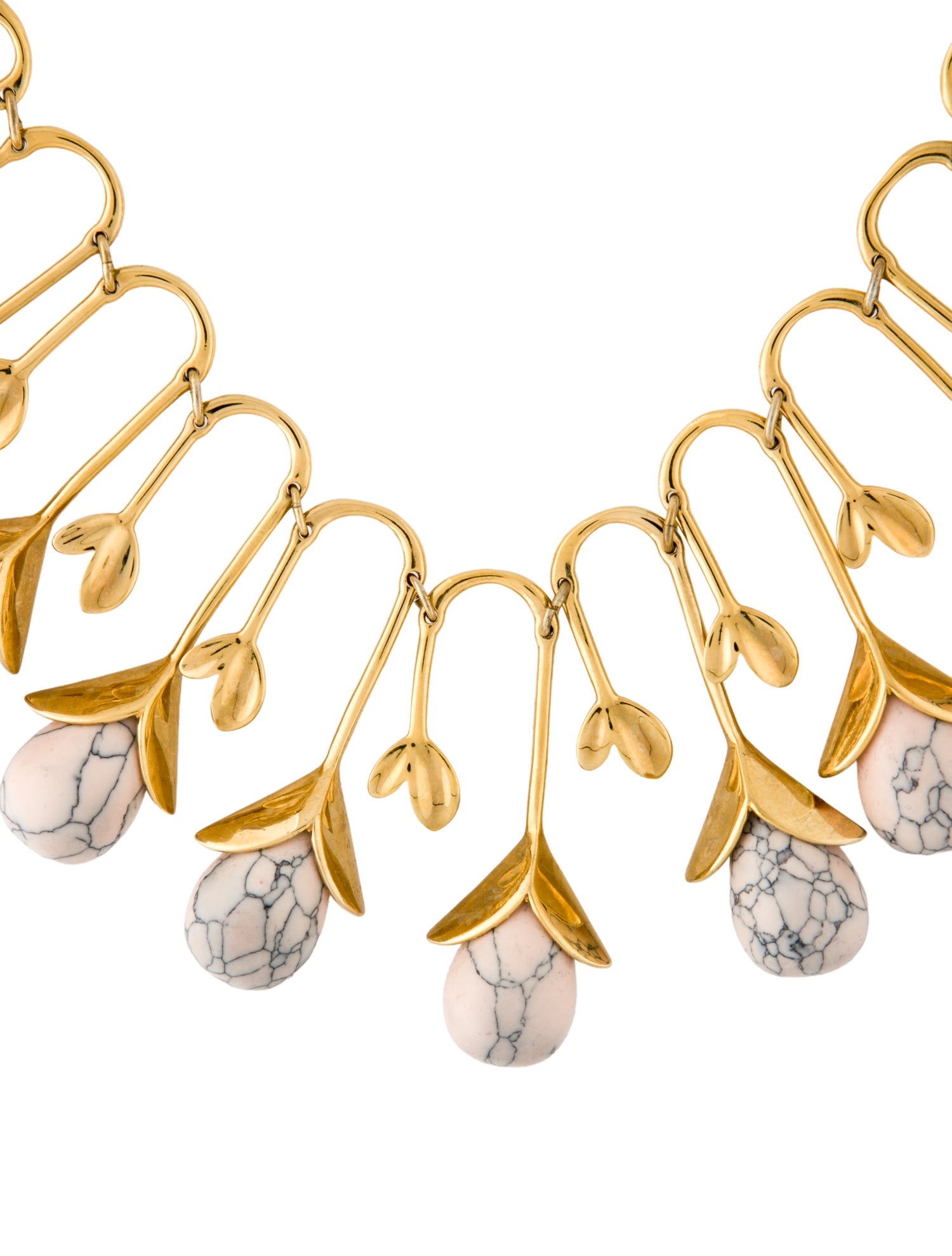 Lele Sadoughi Marble Blooming Bud Collar Necklace