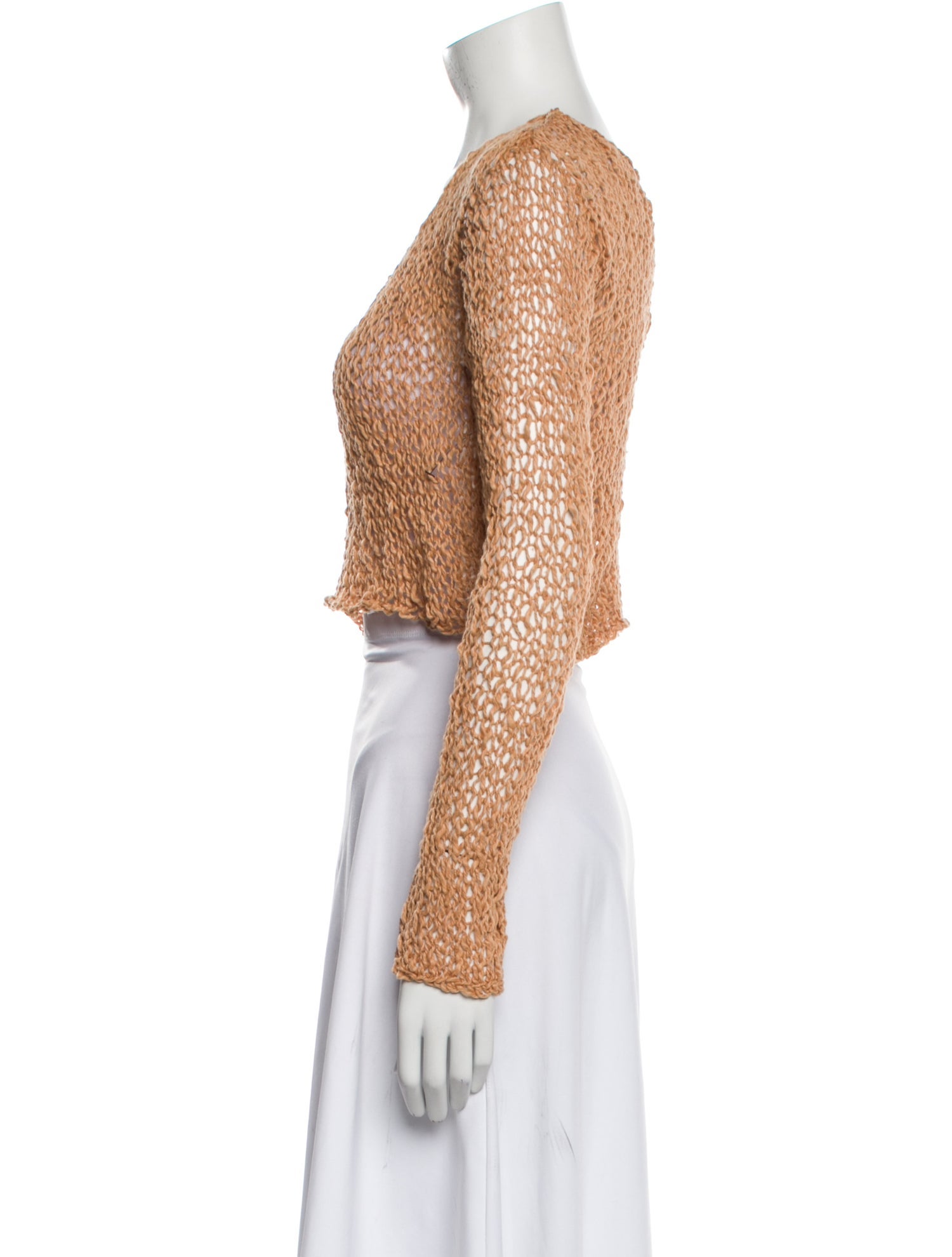 Voz Square Neckline Long Sleeve Crop Top