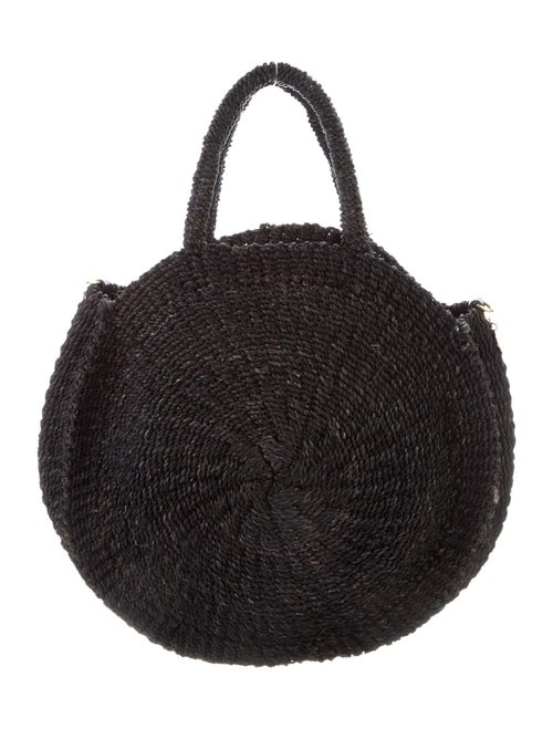 Clare V. Raffia Handle Bag Black