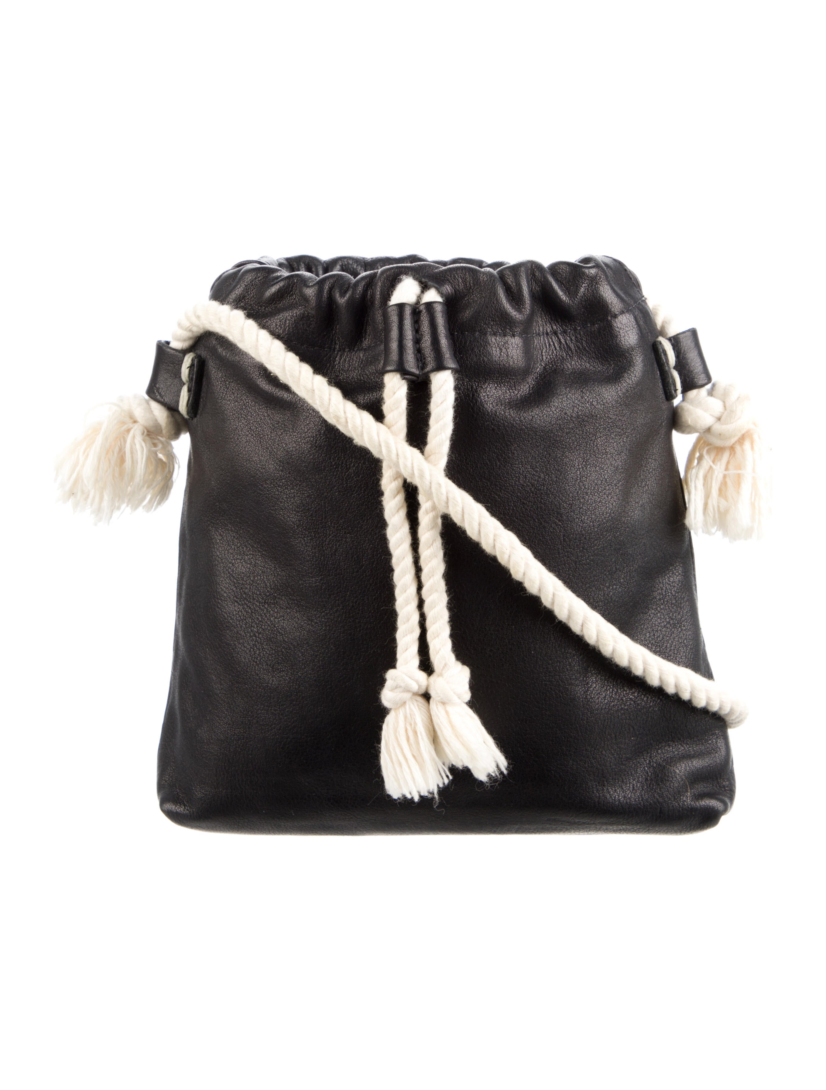 Clare V. Drawstring Leather Shoulder Bag Black Shoulder Bags, Handbags W2433255 The RealReal