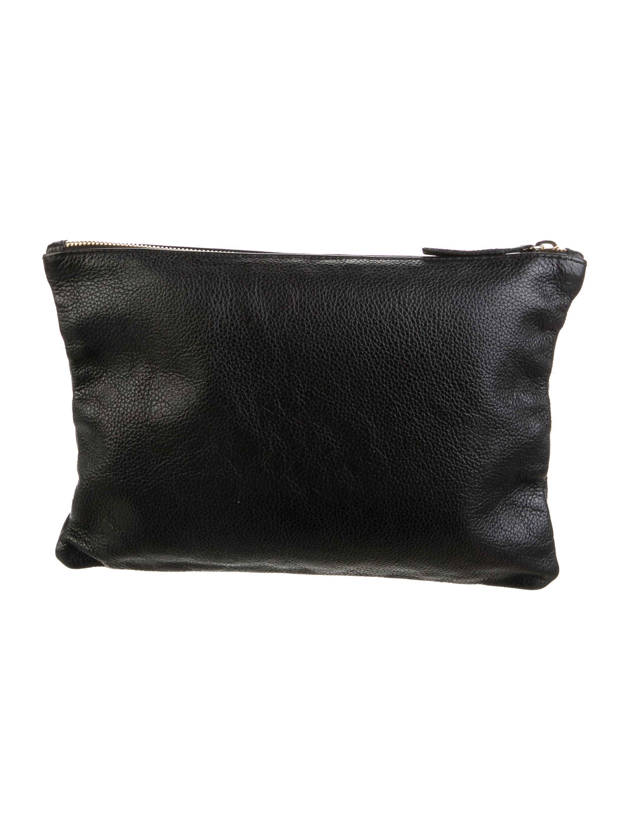 Clare V. Small Leather Pouch Black Clutches, Handbags W2435257