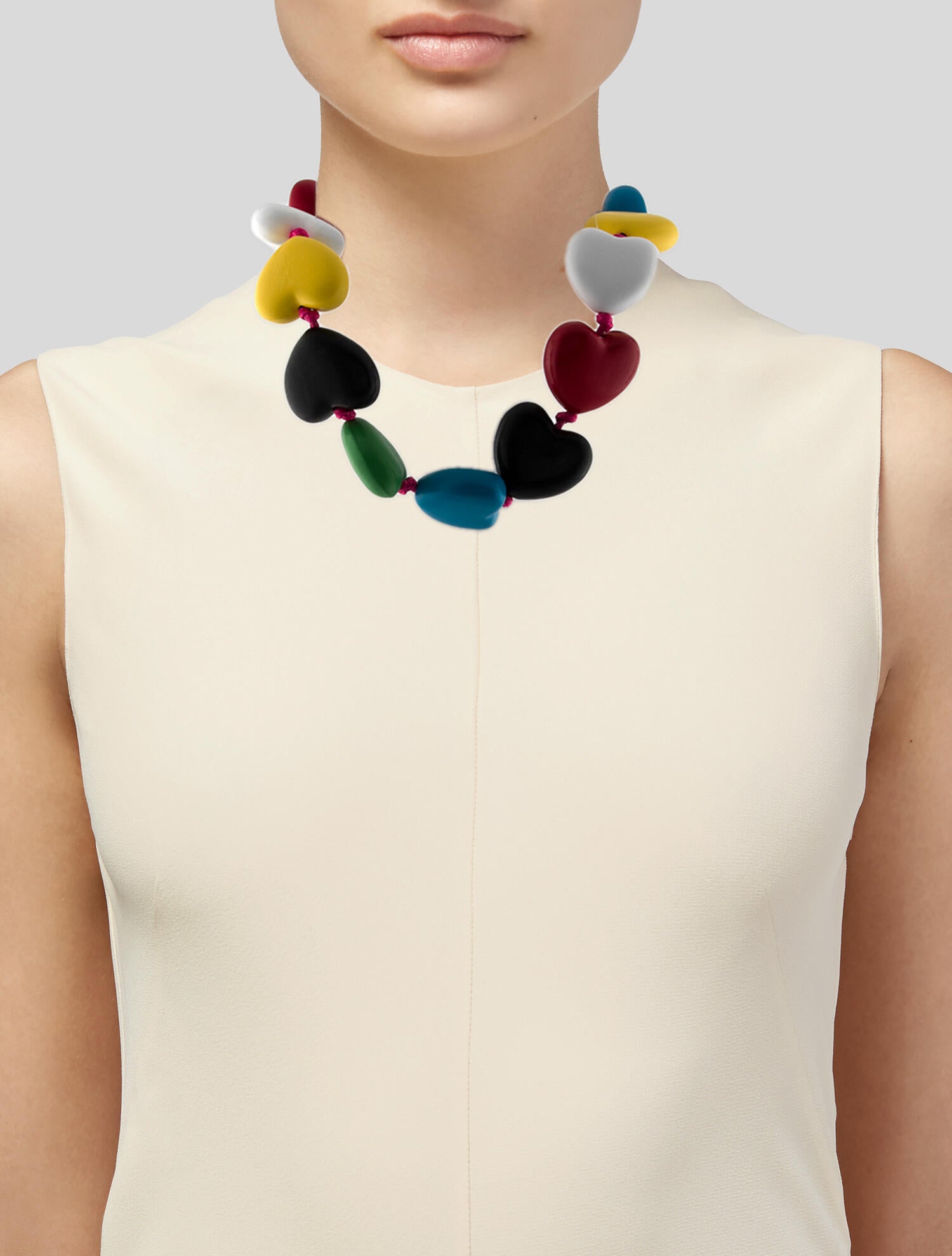 Clare V. Wood Heart Collar Necklace