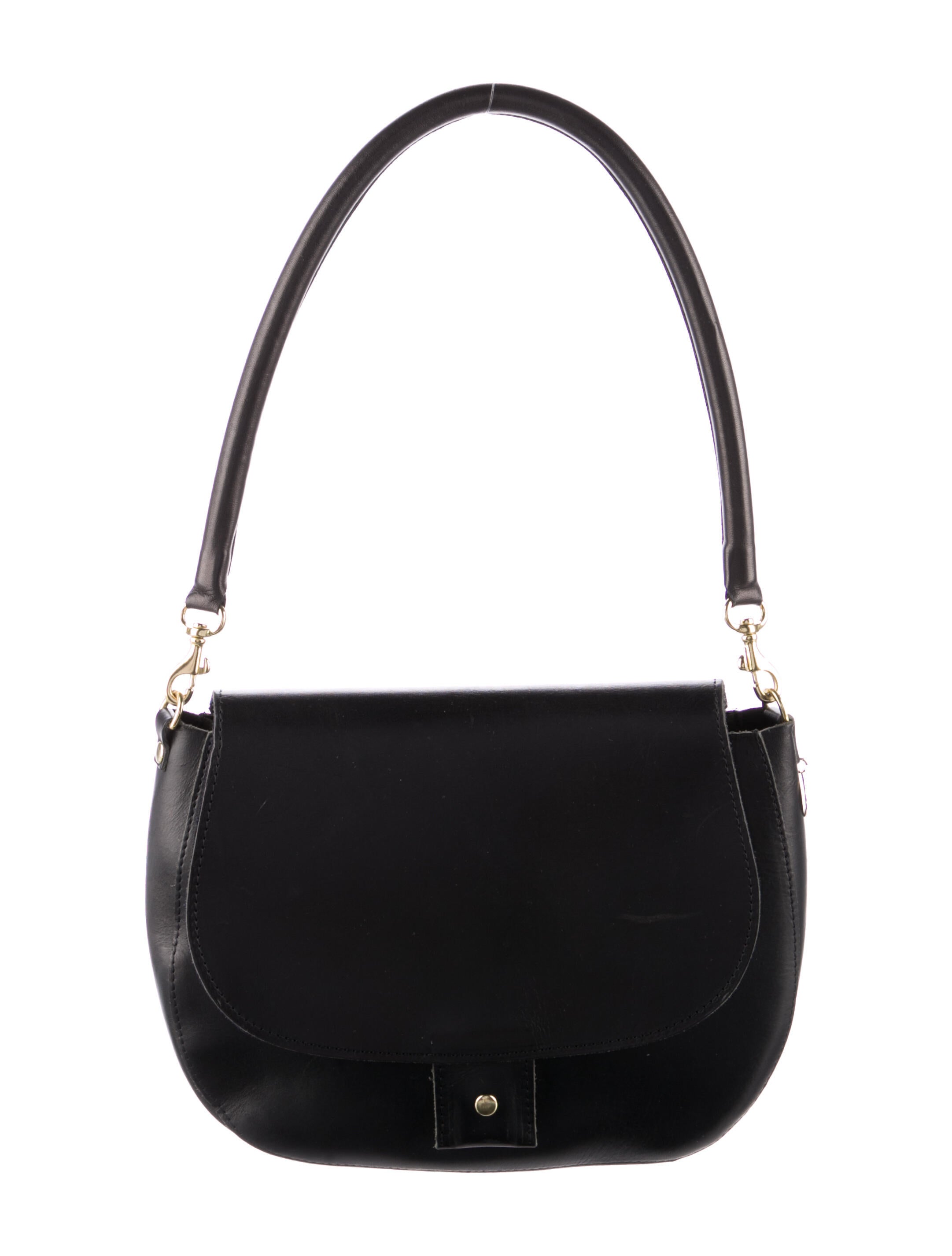Clare V. Leather Shoulder Bag Black Shoulder Bags, Handbags