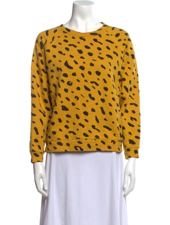 Clare V. Animal Print Crew Neck Sweatshirt