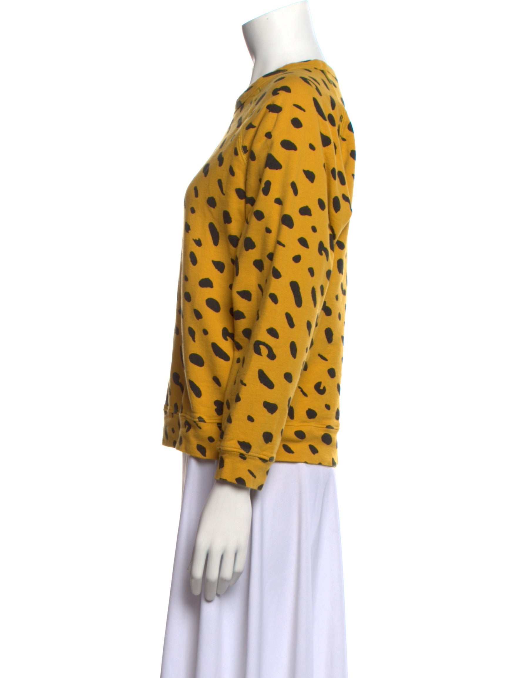 Clare V. Animal Print Crew Neck Sweatshirt