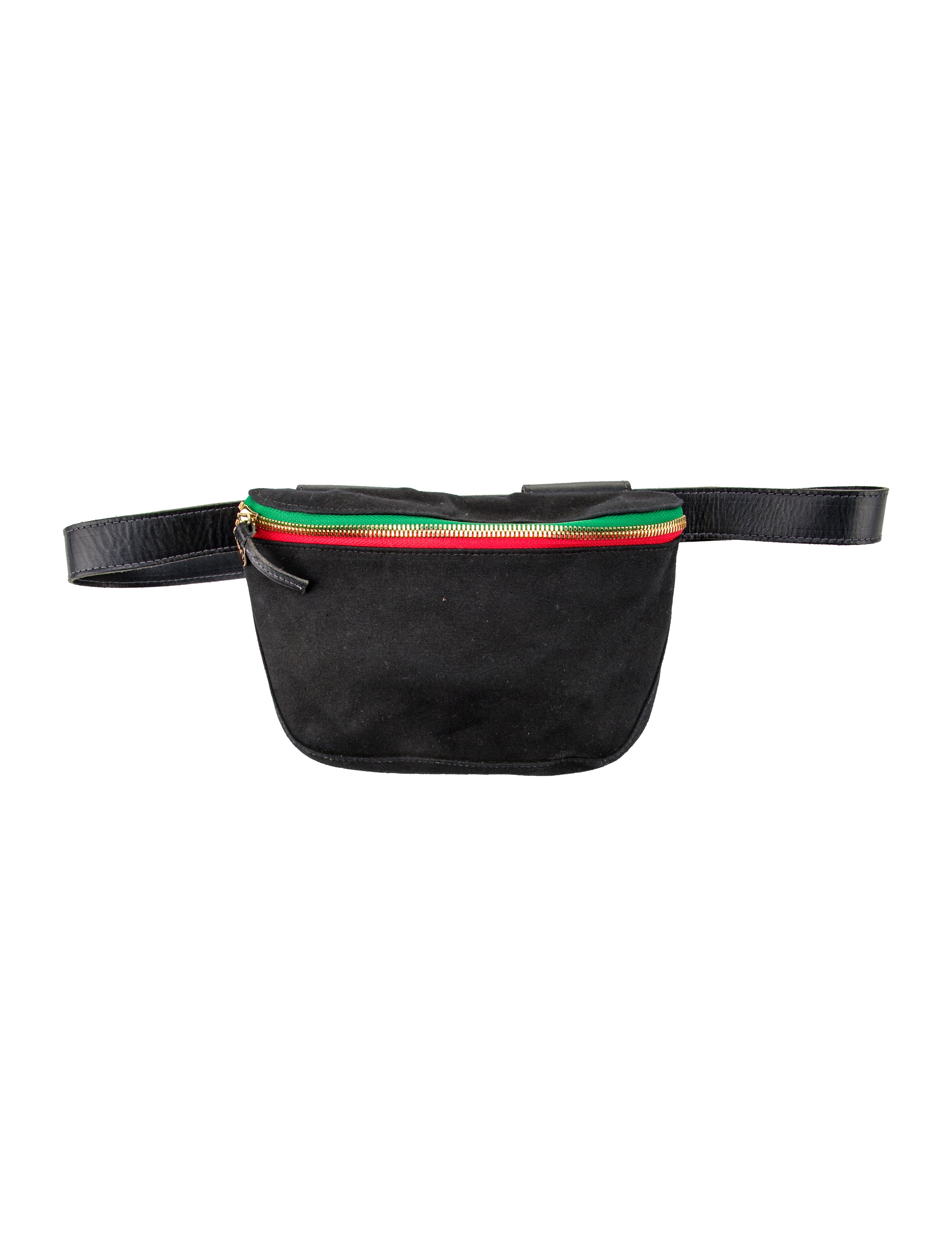 Clare V. Leather Trim Canvas Waist Bag Black Waist Bags, Handbags