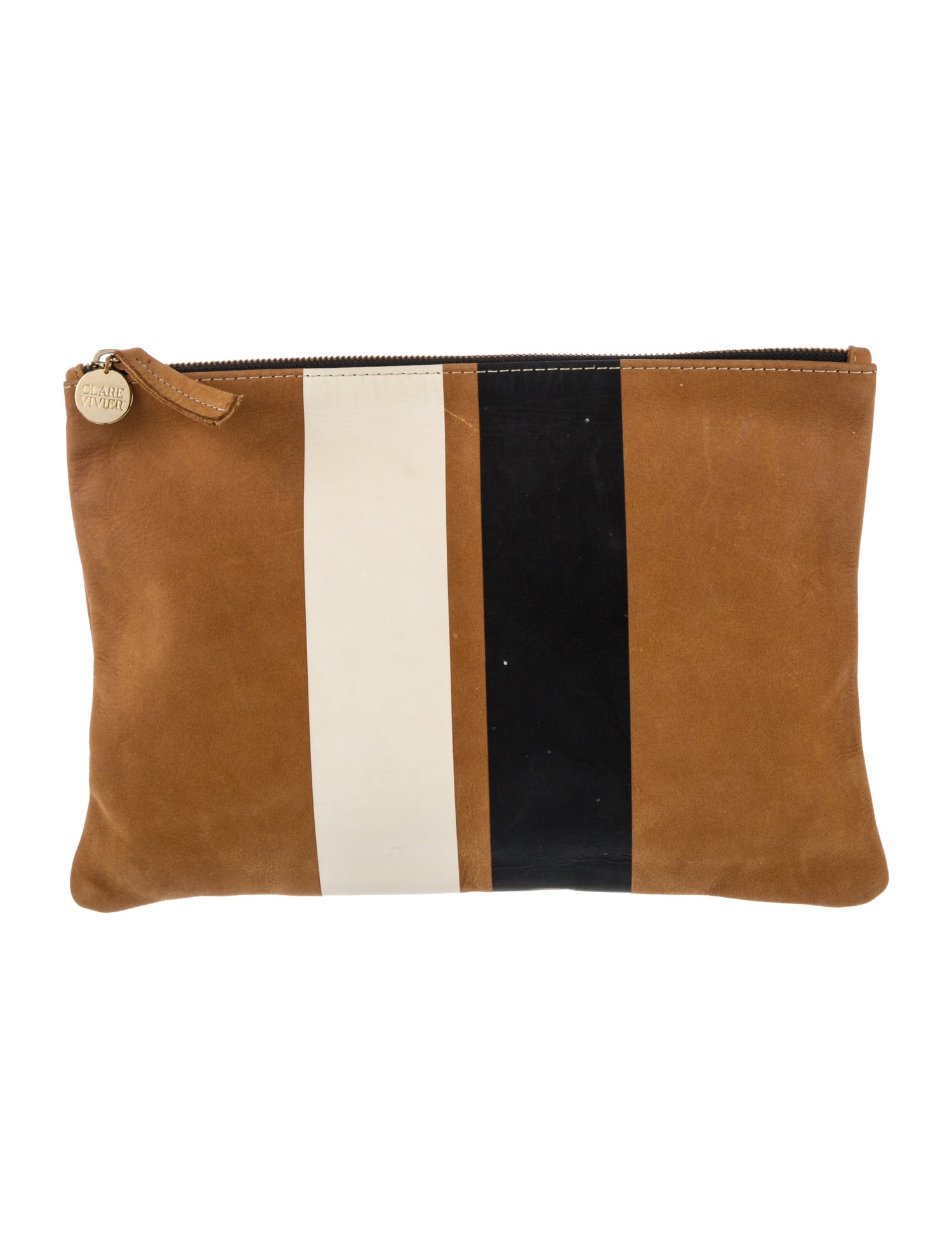 Clare V. Suede Portfolio Brown Clutches, Handbags W2442923 The