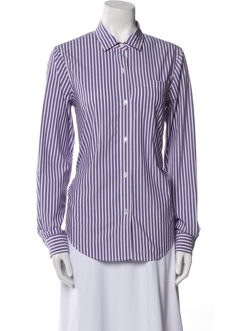 Clare V. Striped Long Sleeve Button-Up Top