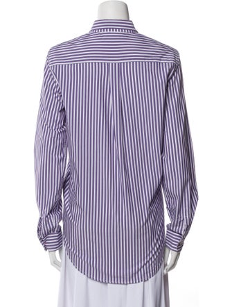 Clare V. Striped Long Sleeve Button-Up Top