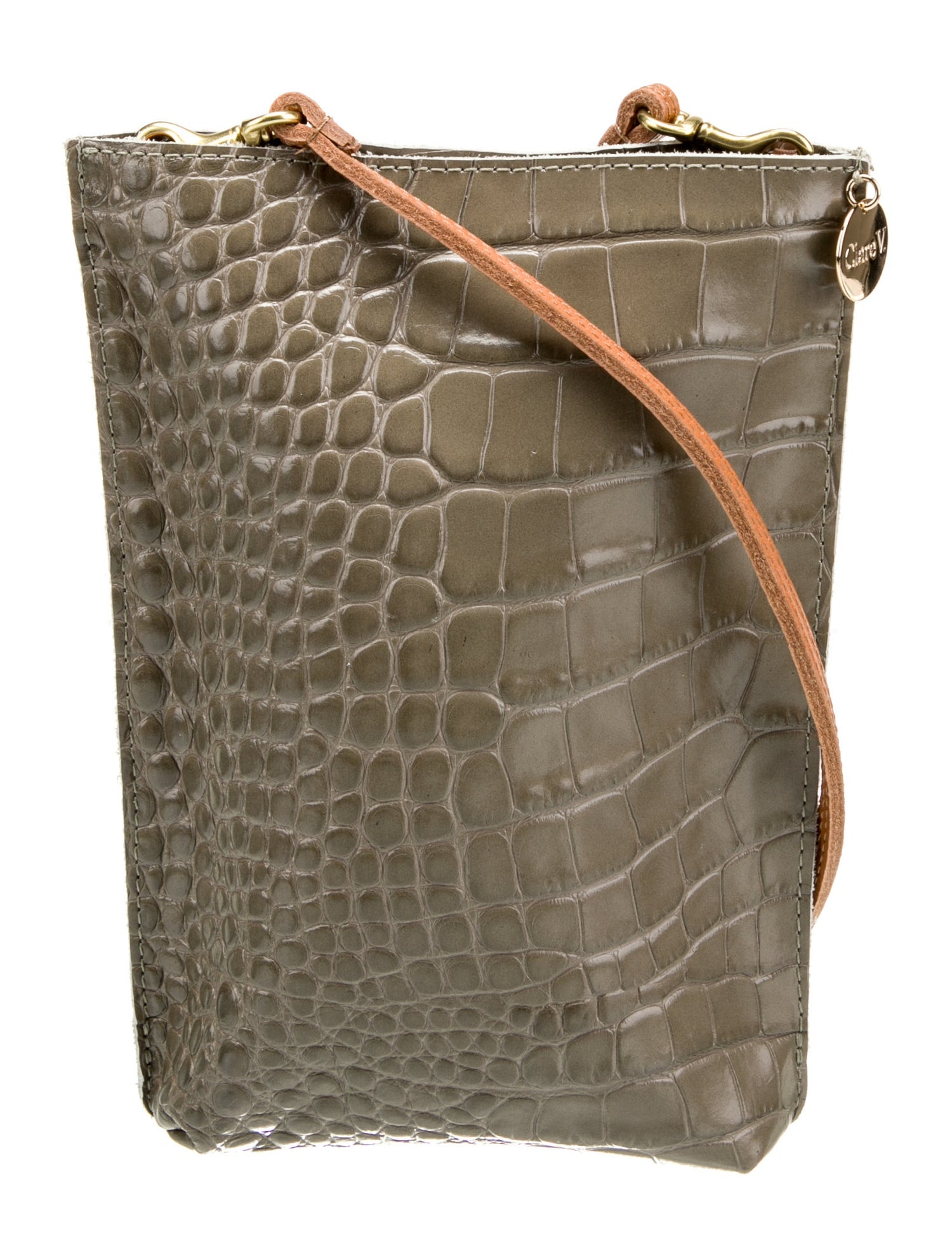 Clare V. Embossed Leather Crossbody Bag