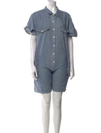 Clare V. Striped Turtleneck Romper