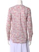 Clare V. Floral Print Crew Neck Button-Up Top