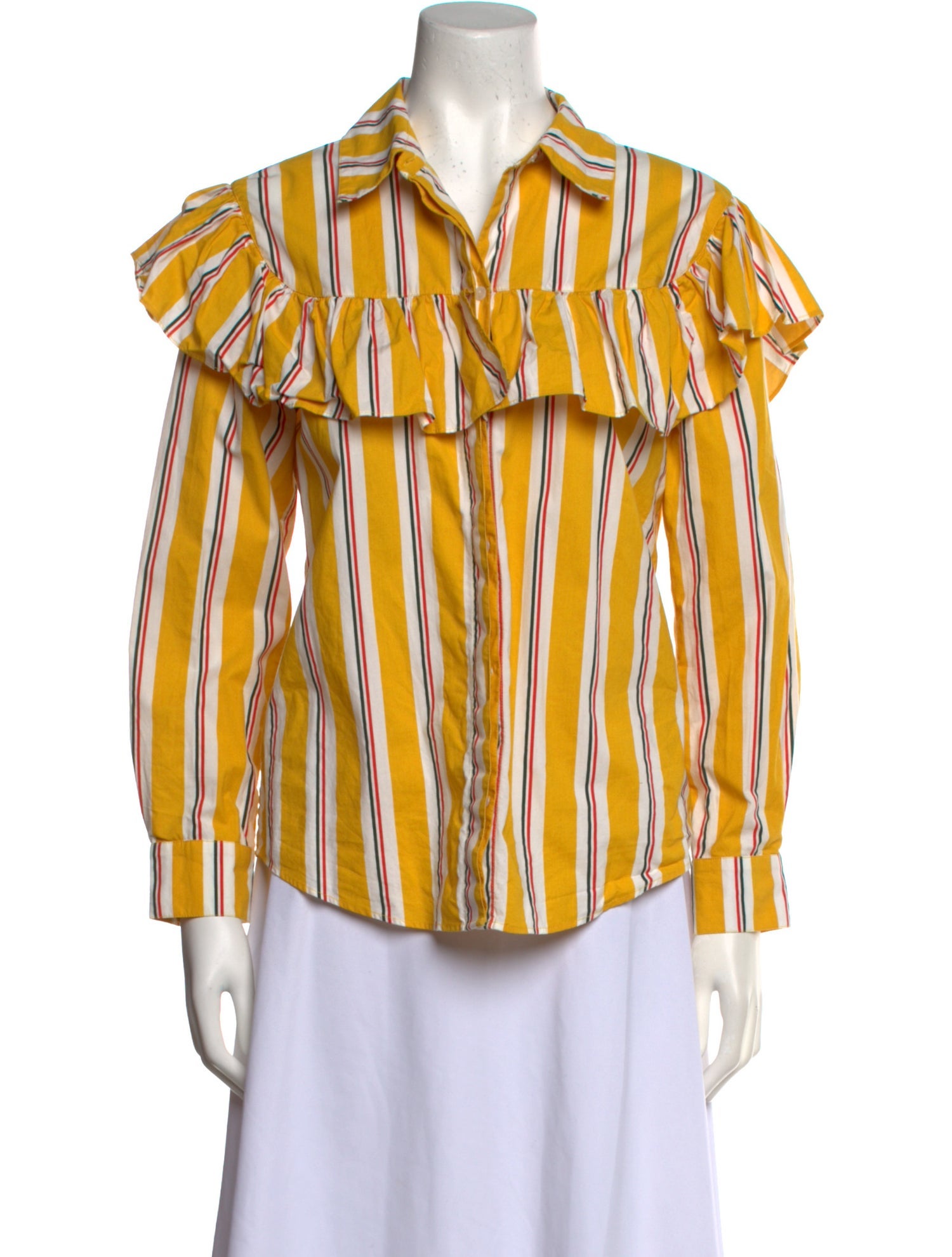 Clare V. Striped Long Sleeve Button-Up Top