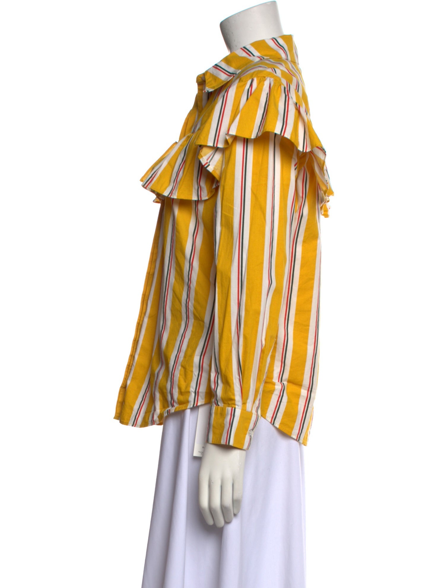 Clare V. Striped Long Sleeve Button-Up Top