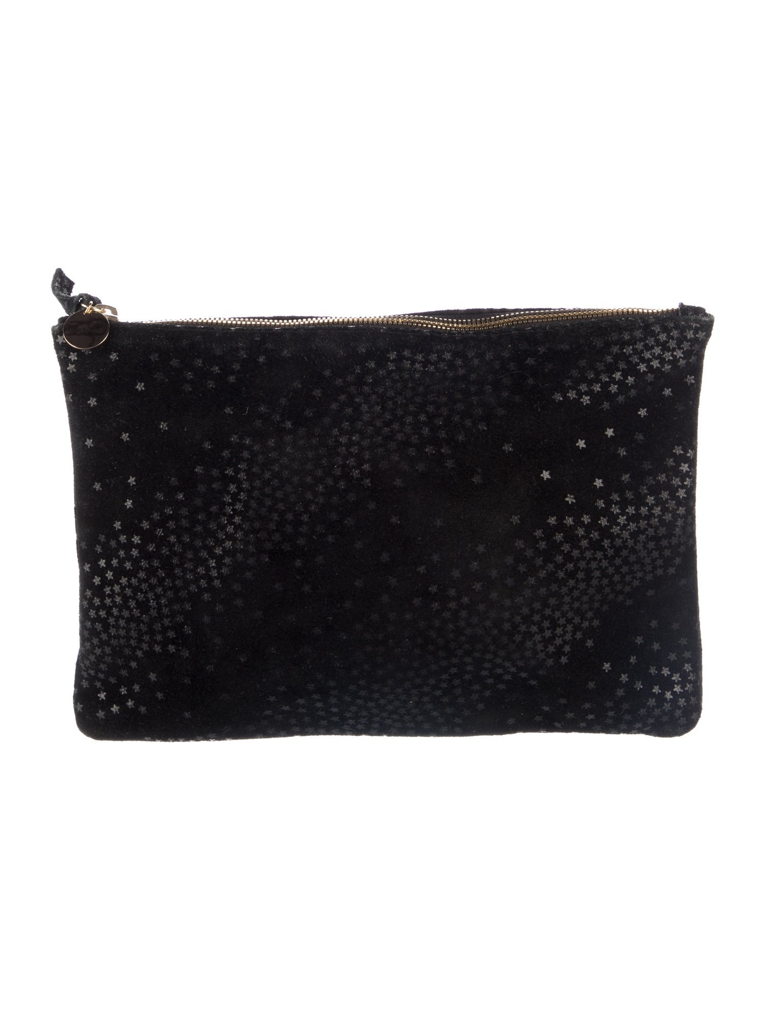 Clare V. Suede printed cosmetic bag