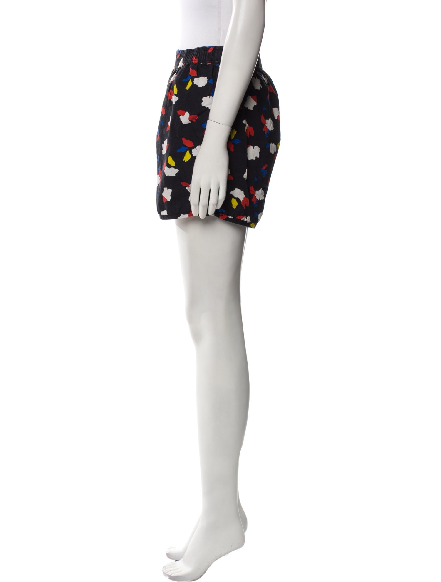 Clare V. Floral Print Mini Shorts