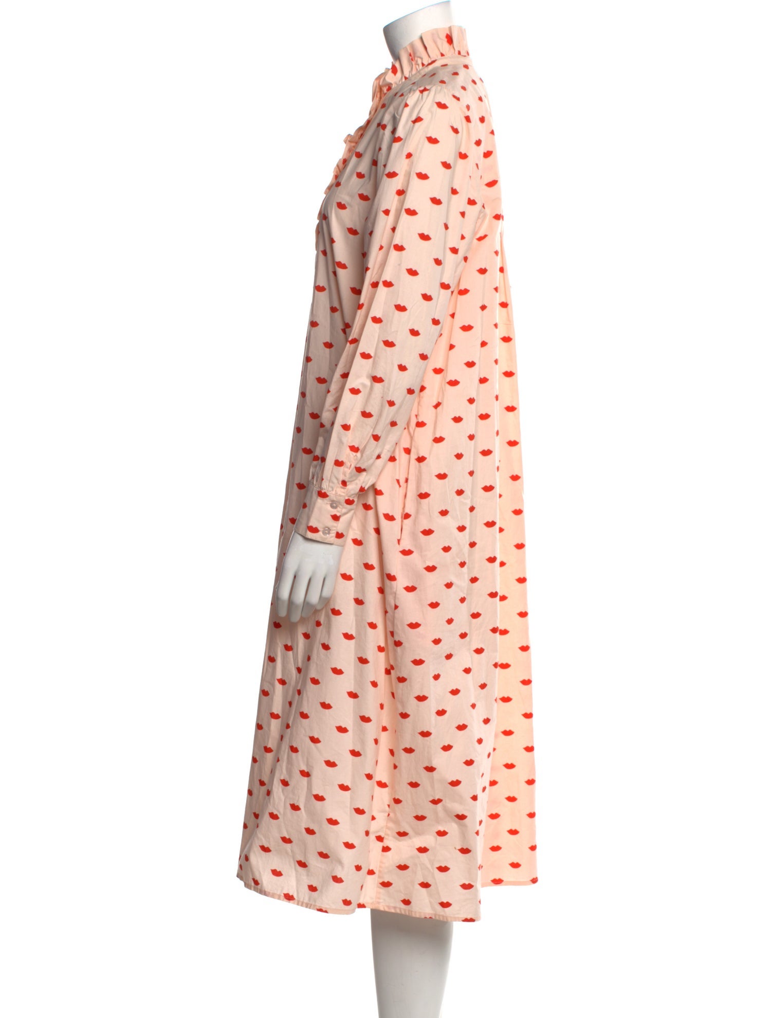 Clare V. Polka Dot Print Midi Length Dress