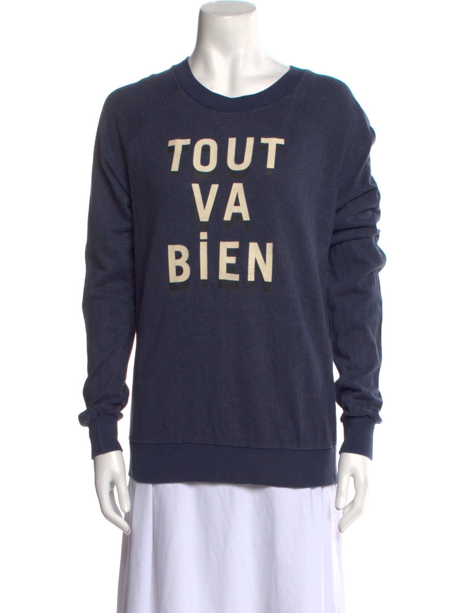 Clare V. Graphic Print Crew Neck Sweatshirt