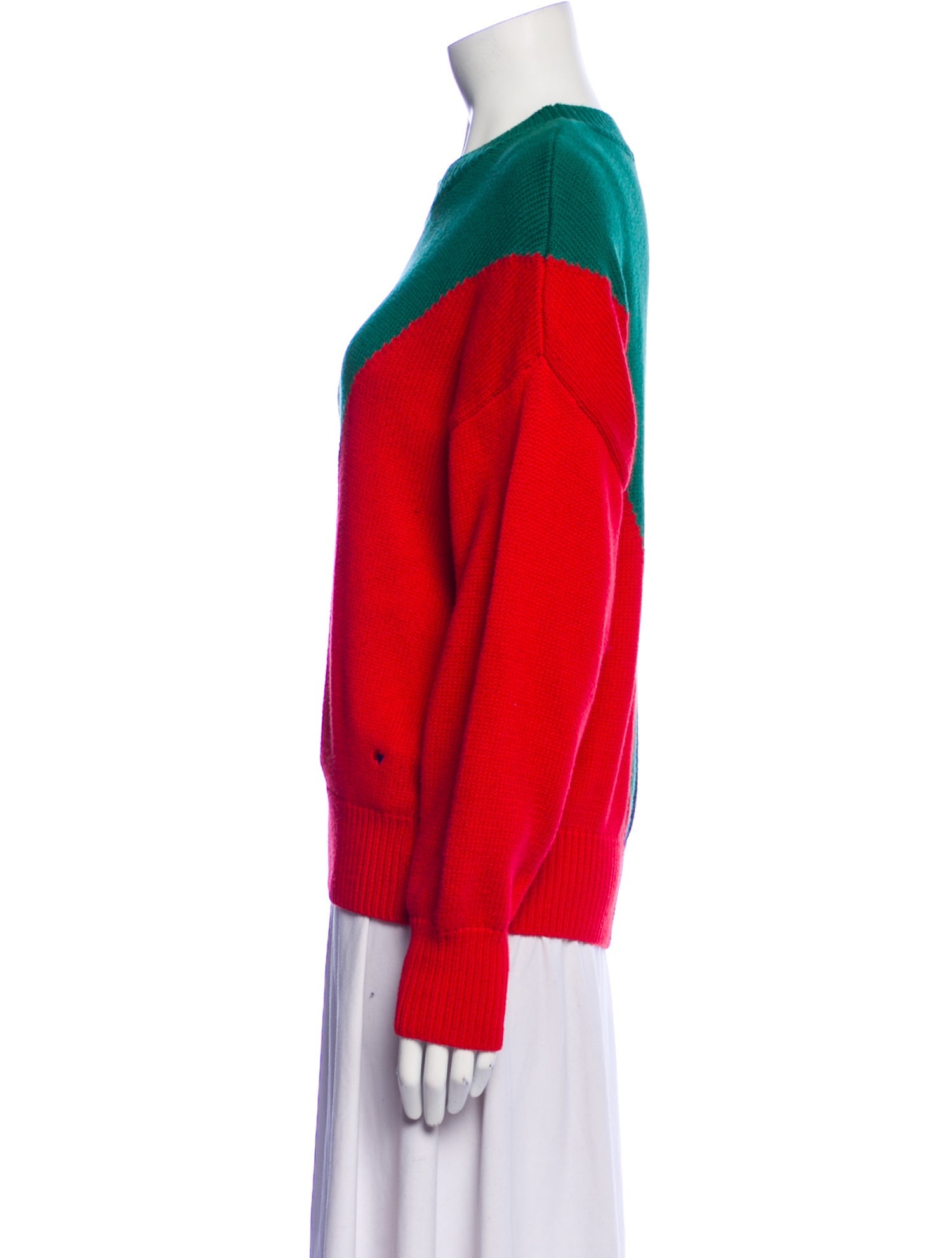 Clare V. Colorblock Pattern Mock Neck Sweater