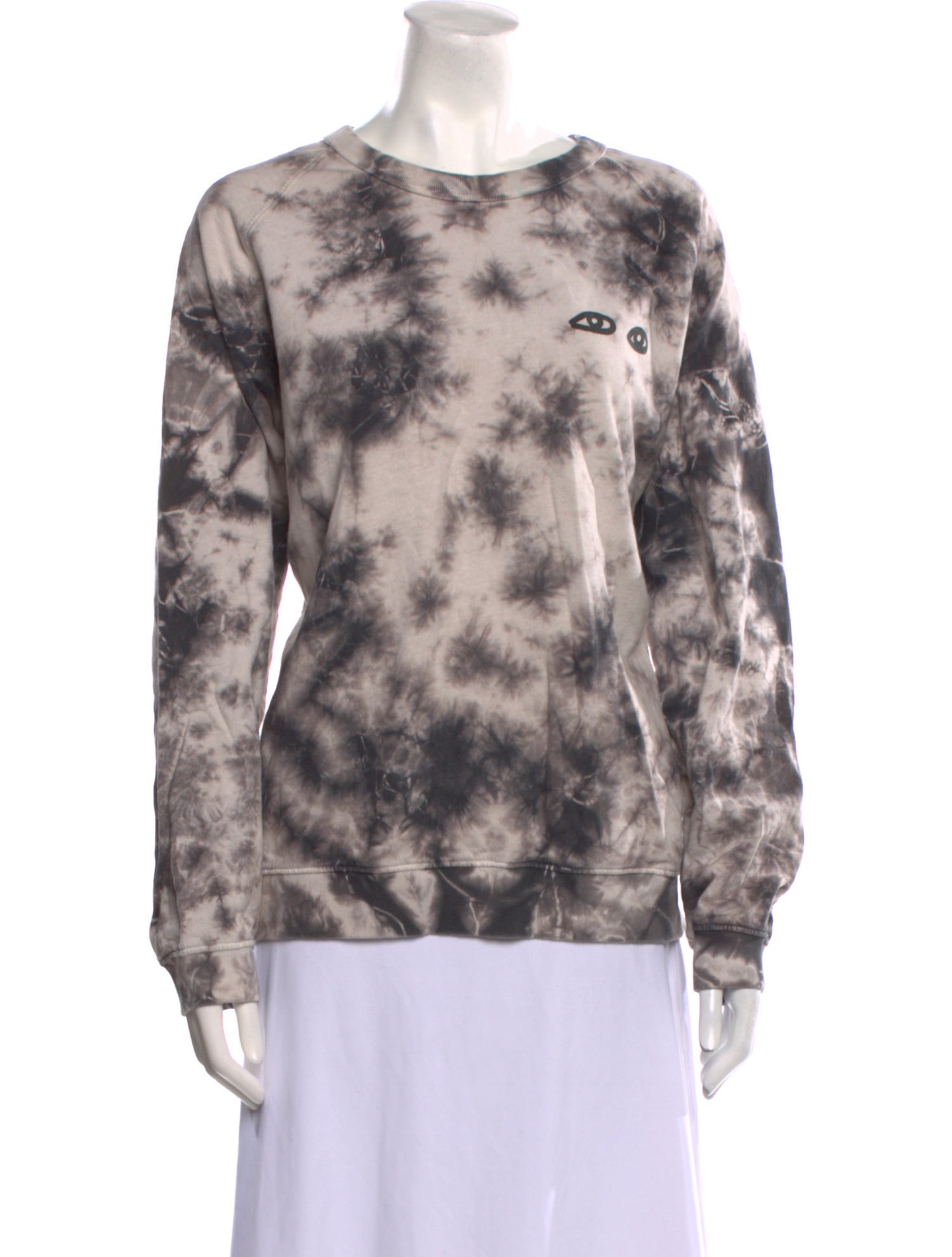 Clare V. Tie-Dye Print Crew Neck Sweater