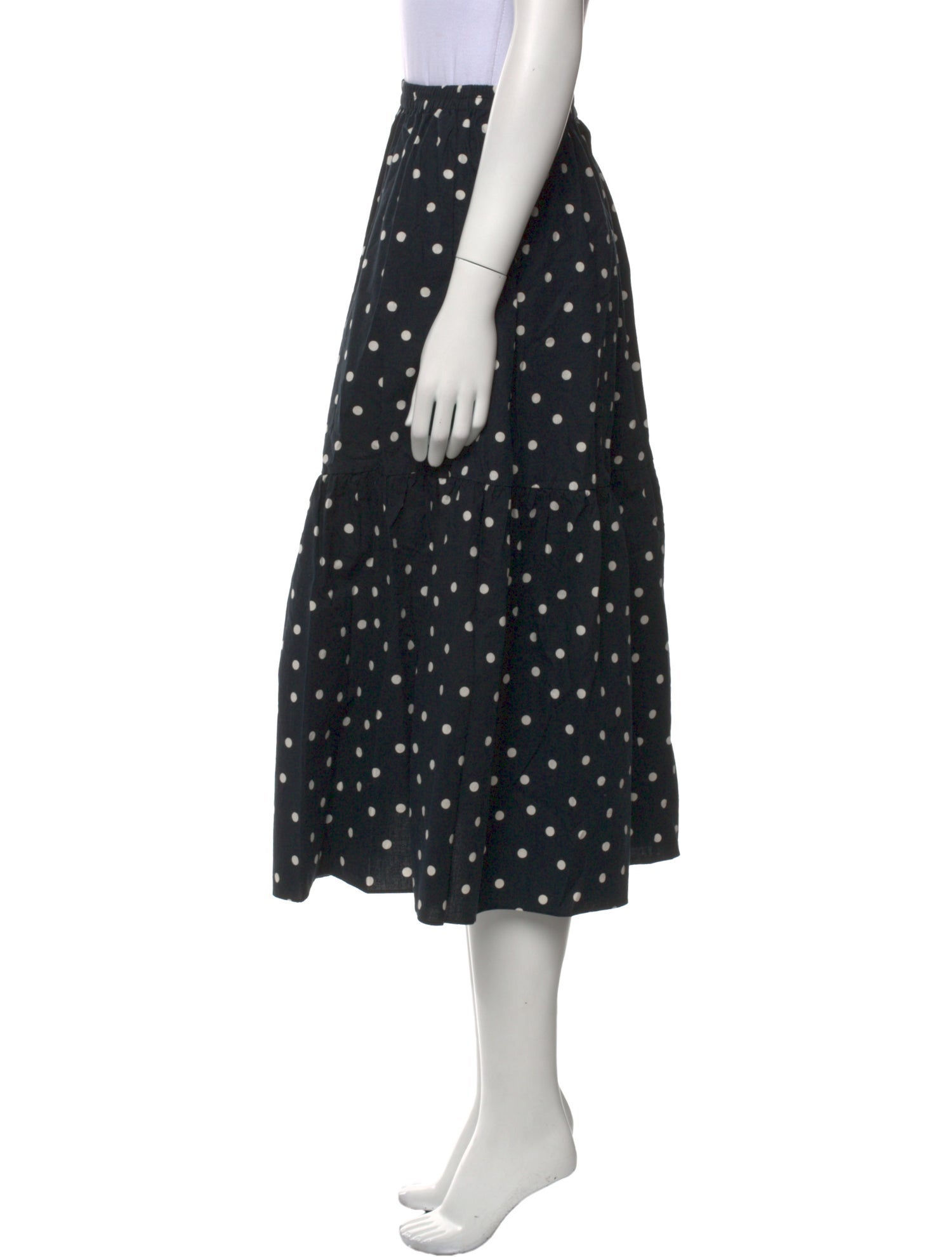Clare V. Polka Dot Print Midi Length Skirt