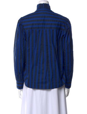 Clare V. Mock Neck Long Sleeve Button-Up Top