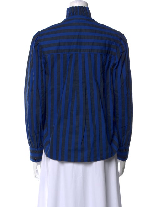 Clare V. Mock Neck Long Sleeve Button-Up Top